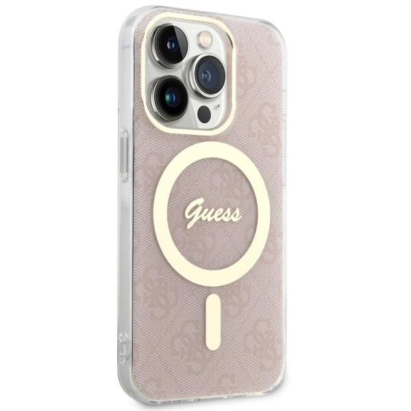 Etui Guess 4G MagSafe na iPhone 14 Pro - różowe