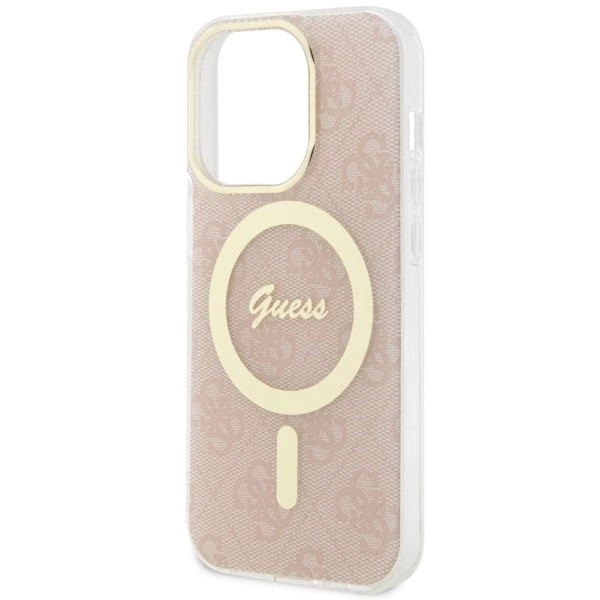 Etui Guess 4G MagSafe na iPhone 14 Pro - różowe