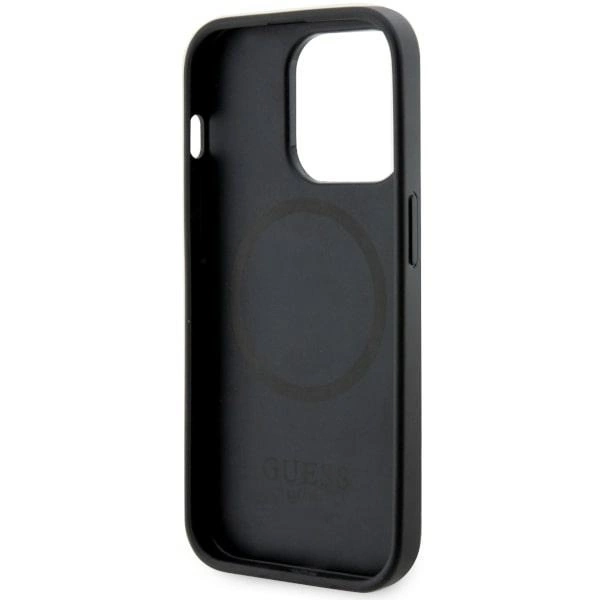 Etui Guess GCube Stripes MagSafe na iPhone 14 Pro - czarne