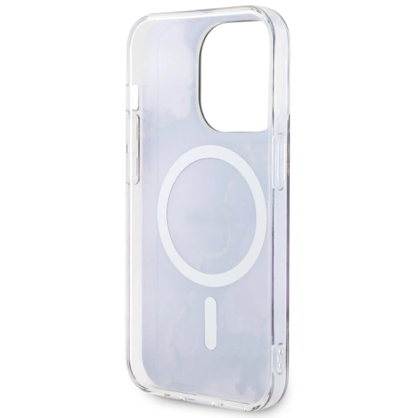 Etui Guess Golden Marble MagSafe na iPhone 14 Pro - purpurowe