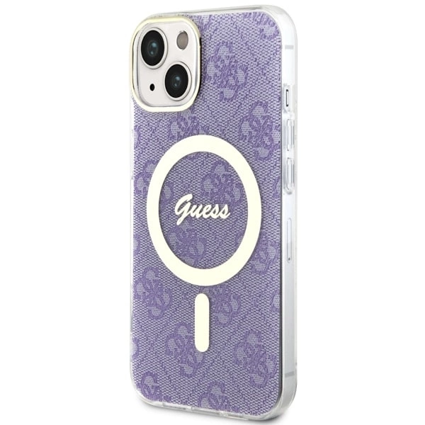 Etui Guess 4G MagSafe na iPhone 14 Plus - purpurowe