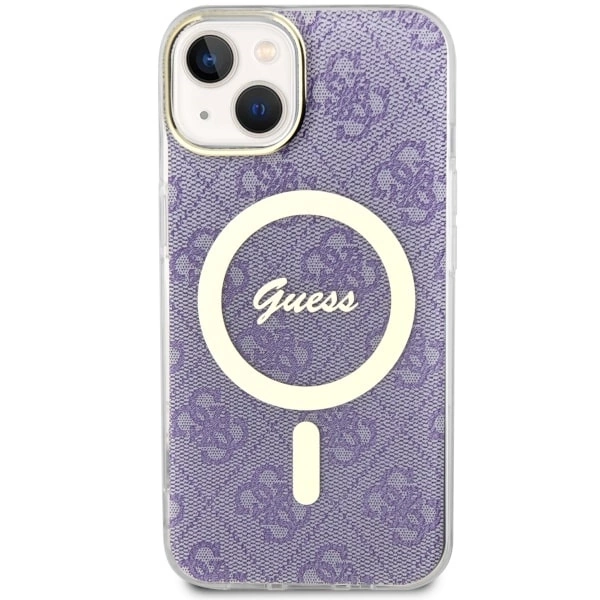 Etui Guess 4G MagSafe na iPhone 14 Plus - purpurowe