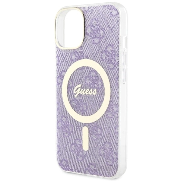Etui Guess 4G MagSafe na iPhone 14 Plus - purpurowe