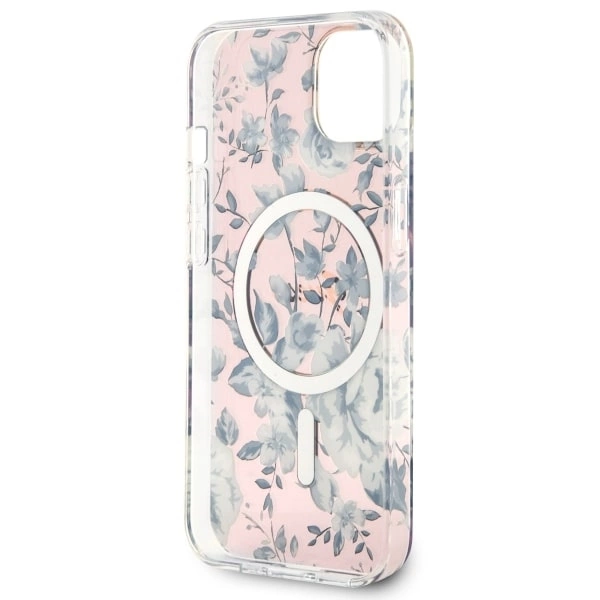 Etui Guess Flower MagSafe na iPhone 14 Plus - różowe