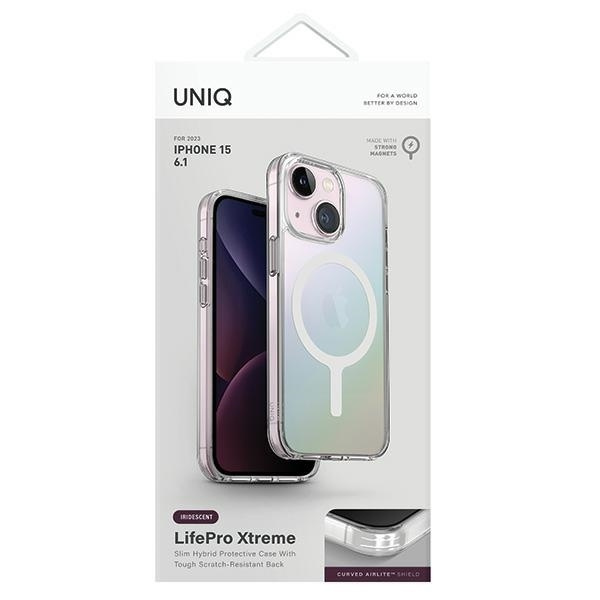 UNIQ etui LifePro Xtreme iPhone 15 / 14 / 13 6.1" Magclick Charging opal/iridescent