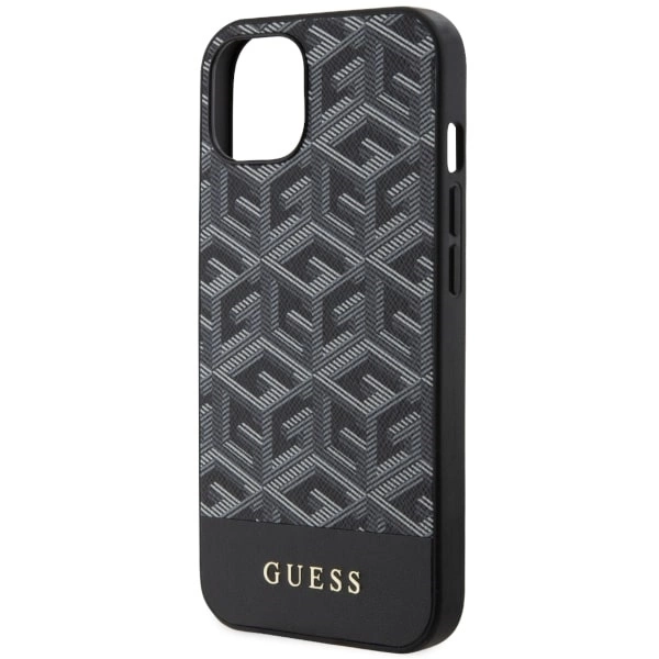 Etui Guess GCube Stripes MagSafe na iPhone 14 Plus - czarne