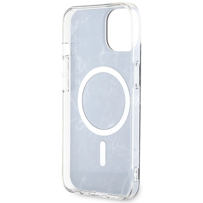 Etui Guess Marble MagSafe na iPhone 14 Plus - czarne