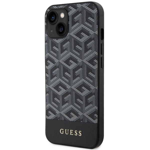 Etui Guess GCube Stripes MagSafe na iPhone 14 - czarne