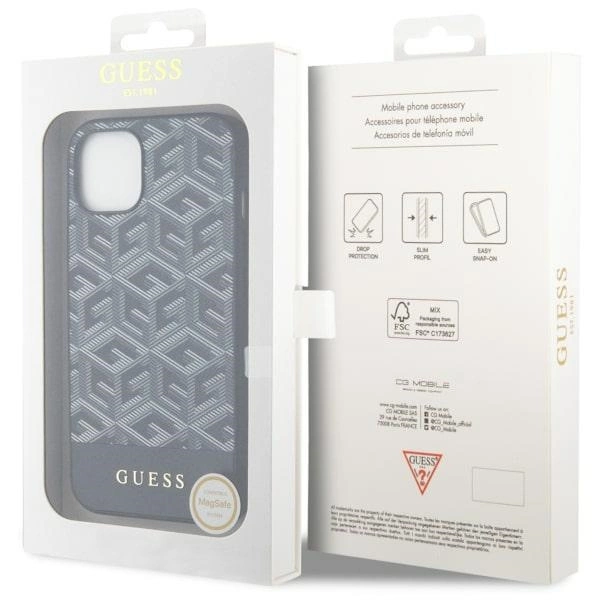 Etui Guess GCube Stripes MagSafe na iPhone 14 - czarne