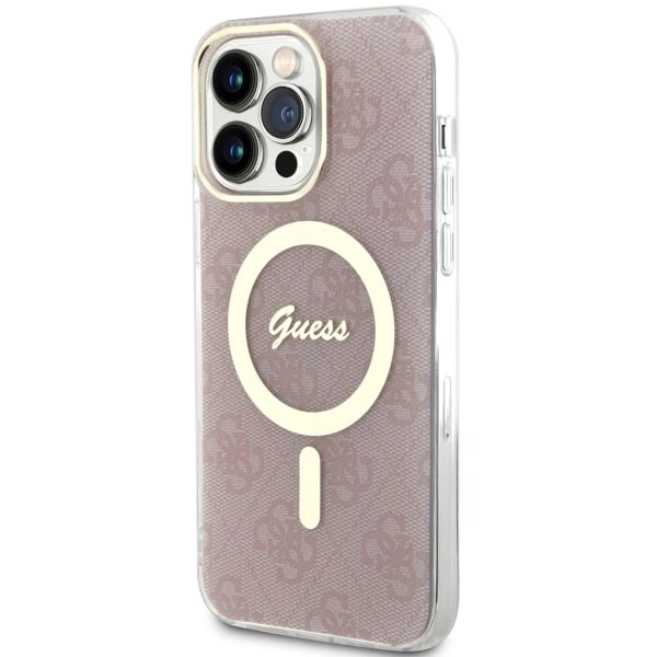 Etui Guess 4G MagSafe na iPhone 14 Pro Max - różowe