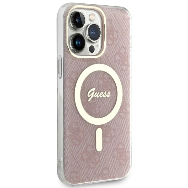 Etui Guess 4G MagSafe na iPhone 14 Pro Max - różowe