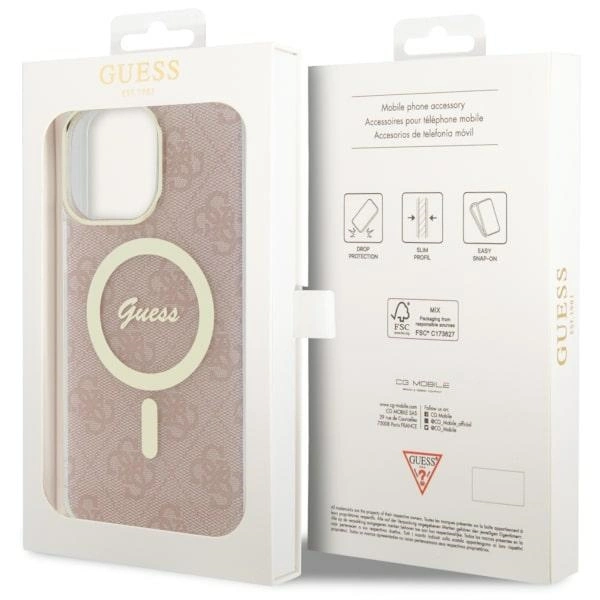 Etui Guess 4G MagSafe na iPhone 14 Pro Max - różowe