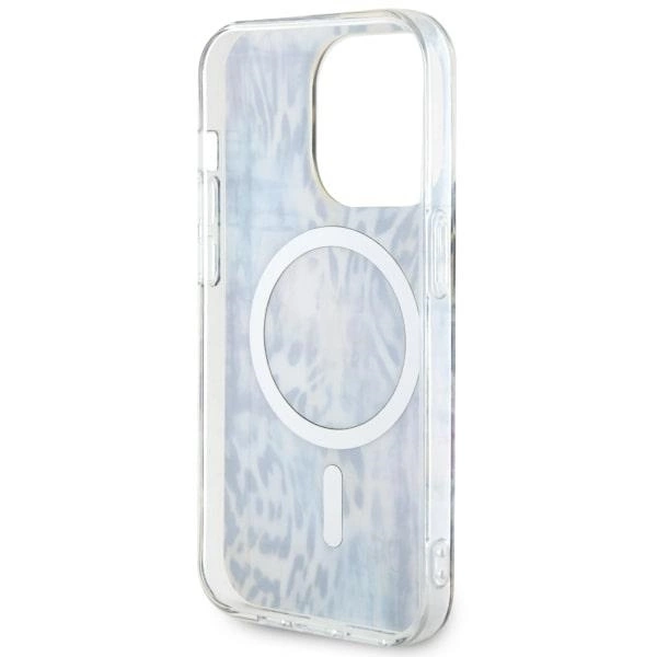 Etui Guess Leopard MagSafe na iPhone 14 Pro Max - niebieskie