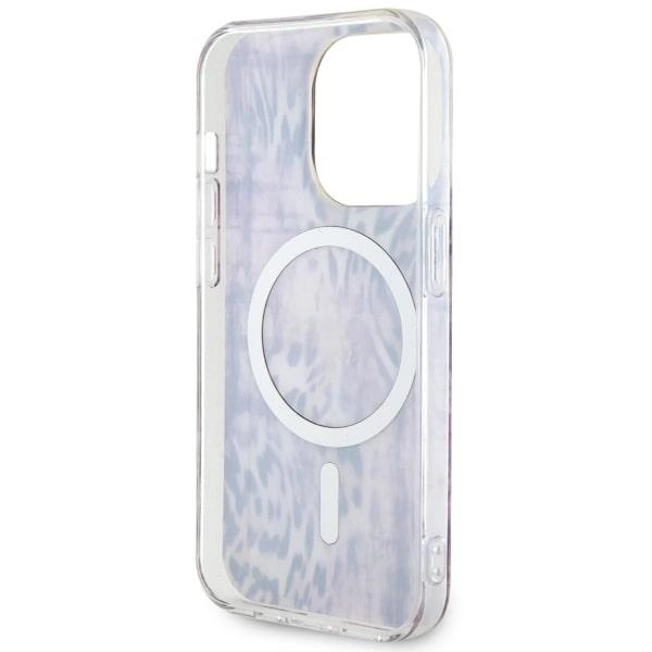 Etui Guess Leopard MagSafe na iPhone 14 Pro Max - różowe