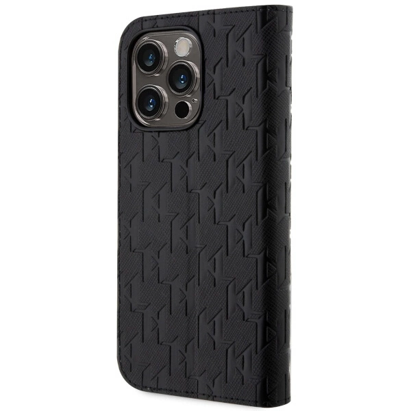 Etui Karl Lagerfeld Saffiano Monogram na iPhone 14 Pro - czarne