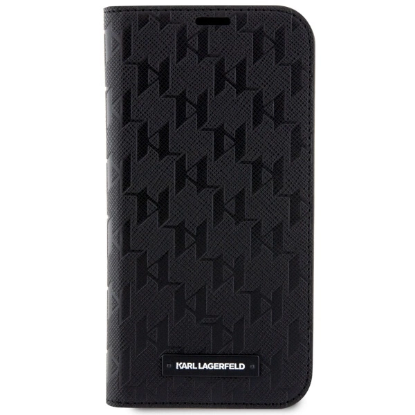 Etui Karl Lagerfeld Saffiano Monogram na iPhone 14 Pro - czarne