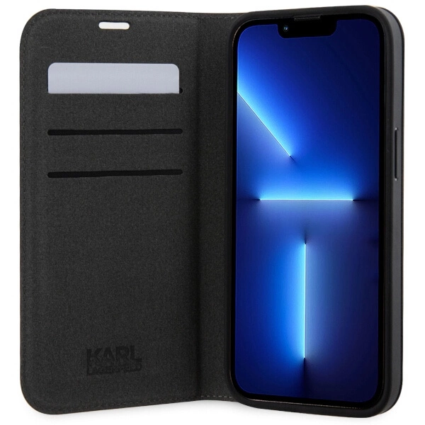 Etui Karl Lagerfeld Saffiano Monogram na iPhone 14 Pro - czarne