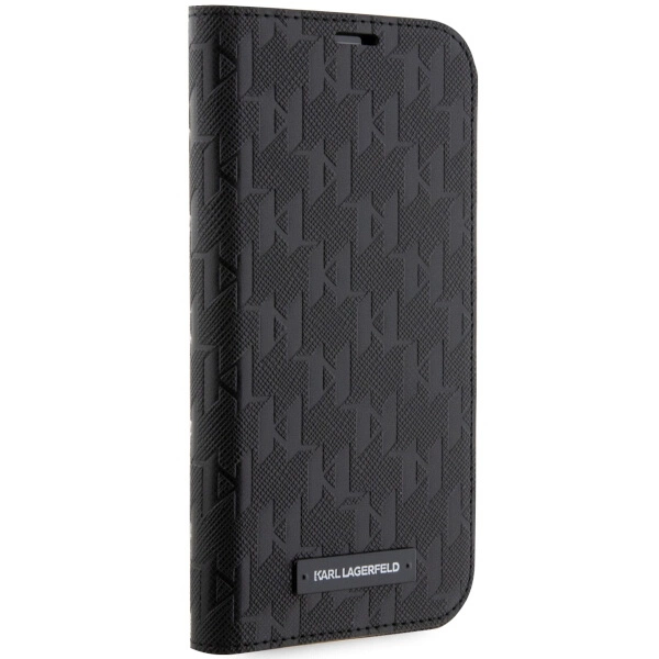 Etui Karl Lagerfeld Saffiano Monogram na iPhone 14 Pro - czarne