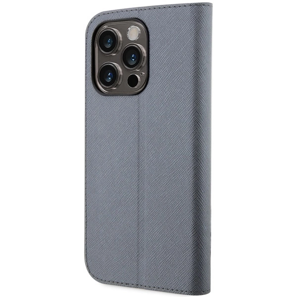 Etui Karl Lagerfeld Saffiano Karl&Choupette na iPhone 14 Pro Max - srebrne