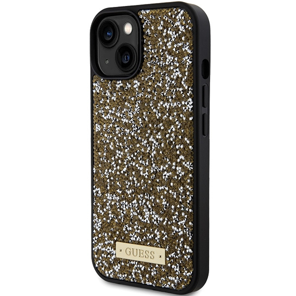 Guess GUHCP15SPFGSBSD iPhone 15 / 14 / 13 6.1" żółty/yellow hardcase Rhinestone Metal Logo
