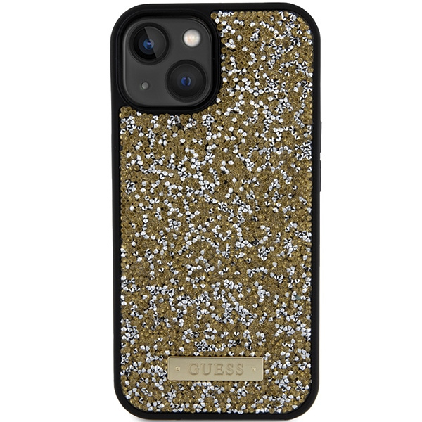 Guess GUHCP15SPFGSBSD iPhone 15 / 14 / 13 6.1" żółty/yellow hardcase Rhinestone Metal Logo