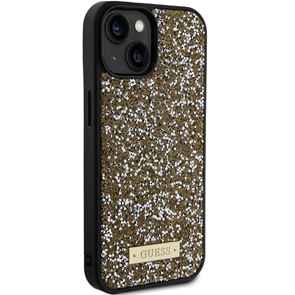 Guess GUHCP15SPFGSBSD iPhone 15 / 14 / 13 6.1" żółty/yellow hardcase Rhinestone Metal Logo