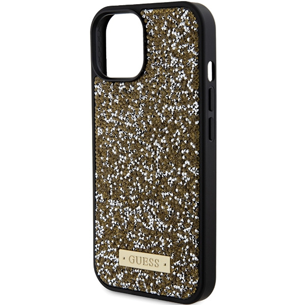 Guess GUHCP15SPFGSBSD iPhone 15 / 14 / 13 6.1" żółty/yellow hardcase Rhinestone Metal Logo