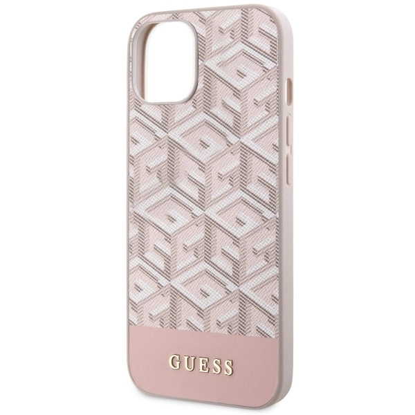 Etui Guess GCube Stripes MagSafe na iPhone 14 Plus - różowe