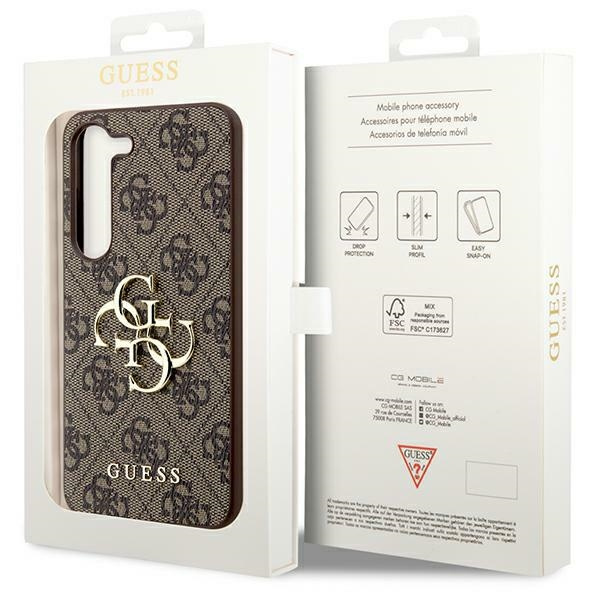 Guess GUHCS24S4GMGBR S24 S921brązowy/brown hardcase 4G Big Metal Logo