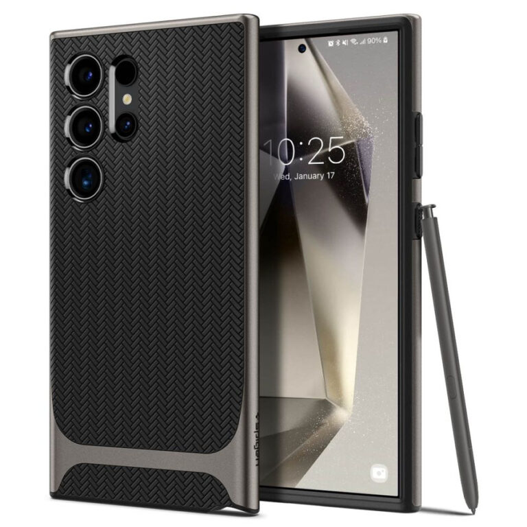 Etui Spigen Neo Hybrid na Samsung Galaxy S24 Ultra - metaliczny szary