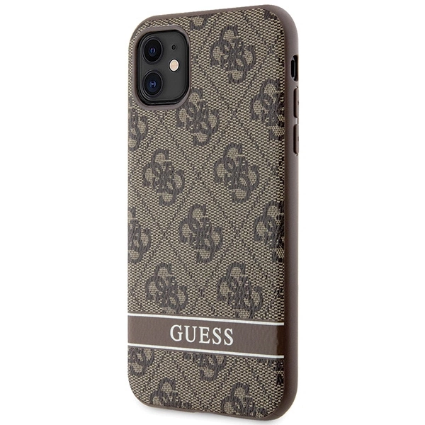 Etui Guess 4G Stripes na iPhone 11 / Xr - brązowe