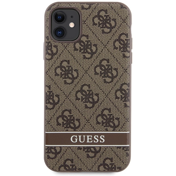 Etui Guess 4G Stripes na iPhone 11 / Xr - brązowe