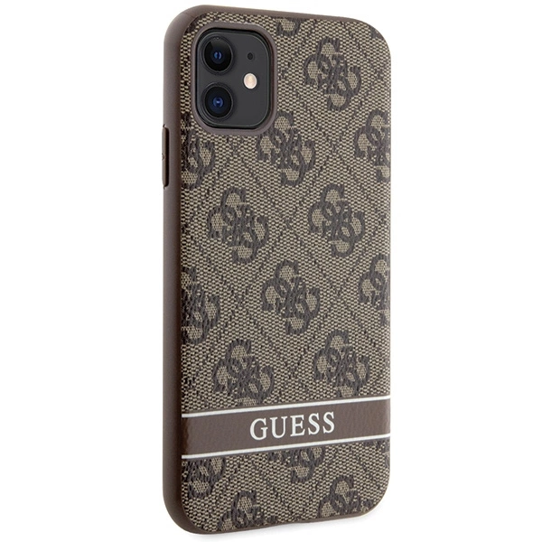 Etui Guess 4G Stripes na iPhone 11 / Xr - brązowe