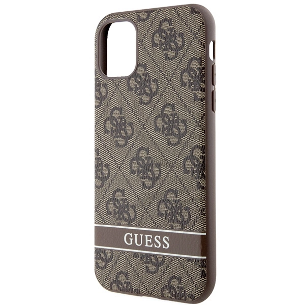 Etui Guess 4G Stripes na iPhone 11 / Xr - brązowe