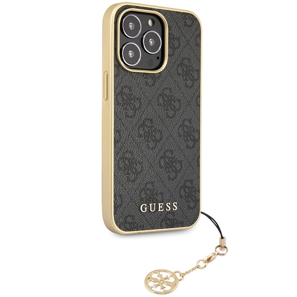 Etui Guess 4G Charms Collection na iPhone 14 Pro - szare