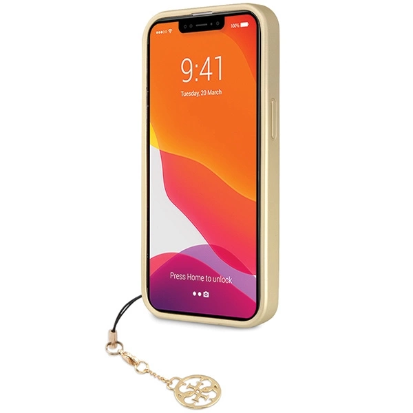 Etui Guess 4G Charms Collection na iPhone 14 Pro - szare