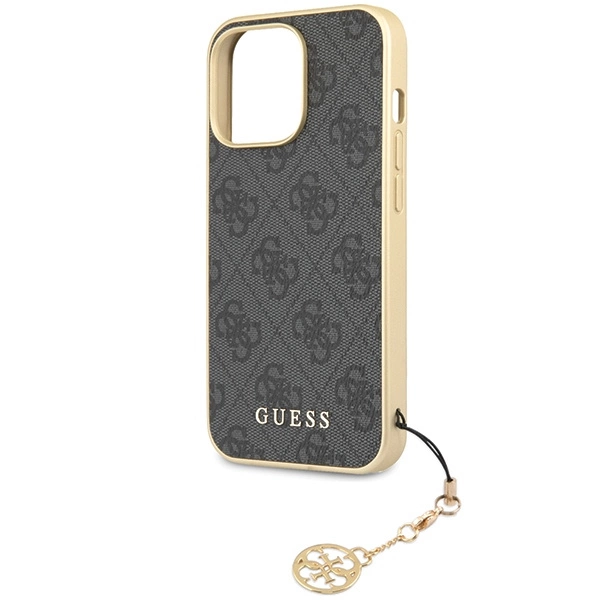 Etui Guess 4G Charms Collection na iPhone 14 Pro - szare