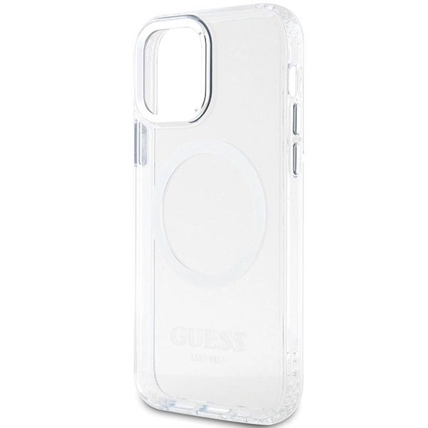 Etui Guess Metal Outline Magsafe na iPhone 12 / iPhone 12 Pro - srebrne