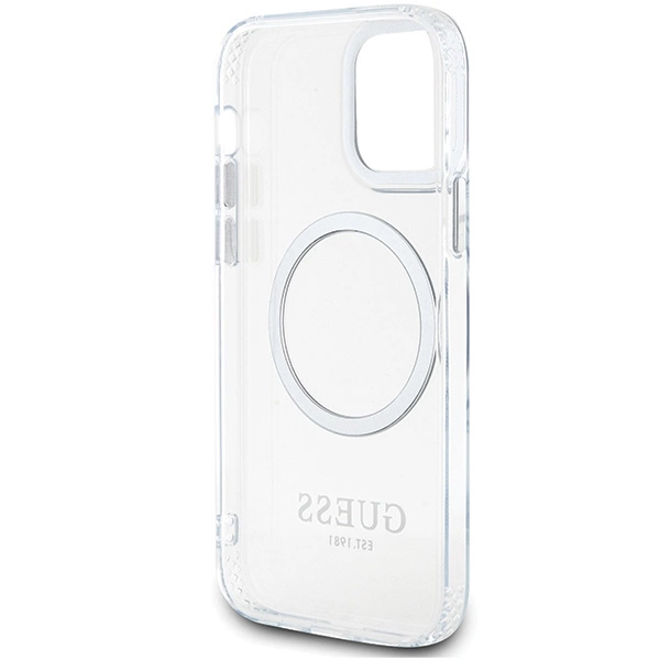 Etui Guess Metal Outline Magsafe na iPhone 12 / iPhone 12 Pro - srebrne