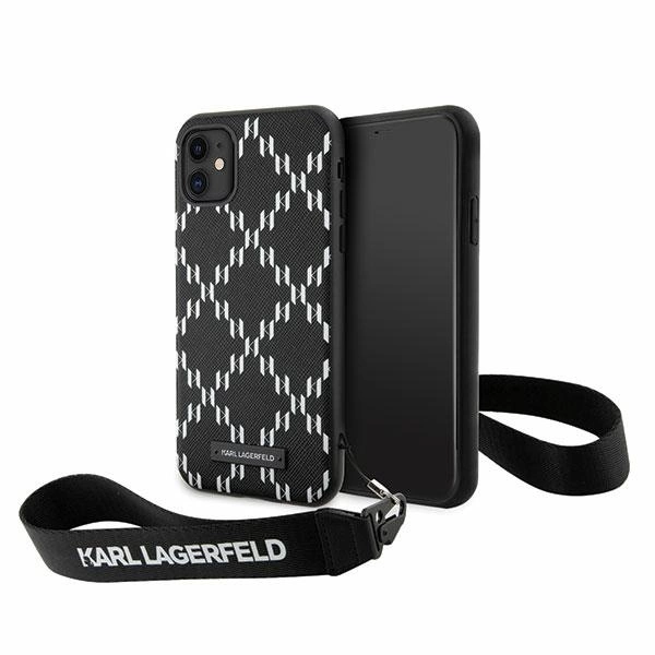 Etui Karl Lagerfeld Monogram Losange Saffiano na iPhone 11 / Xr - czarne