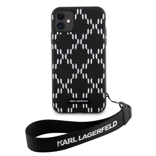 Etui Karl Lagerfeld Monogram Losange Saffiano na iPhone 11 / Xr - czarne