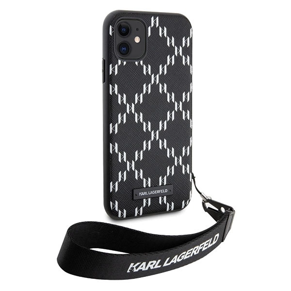 Etui Karl Lagerfeld Monogram Losange Saffiano na iPhone 11 / Xr - czarne