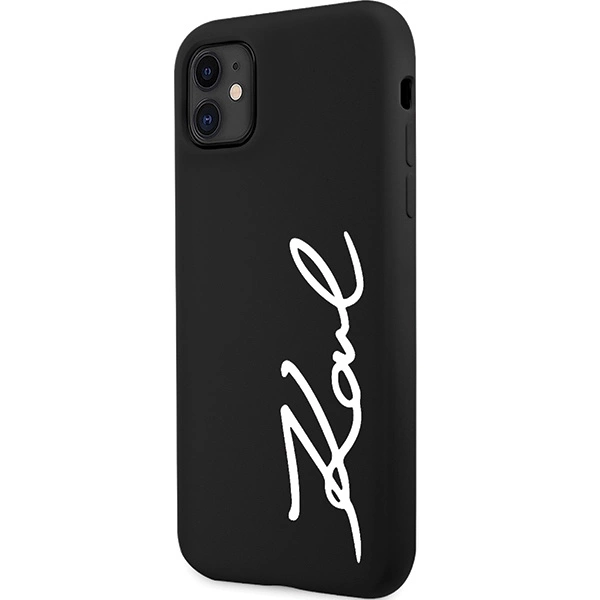 Etui Karl Lagerfeld Silicone Signature na iPhone 11 / Xr - czarne