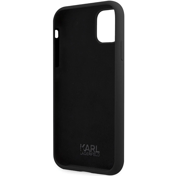 Etui Karl Lagerfeld Silicone Signature na iPhone 11 / Xr - czarne