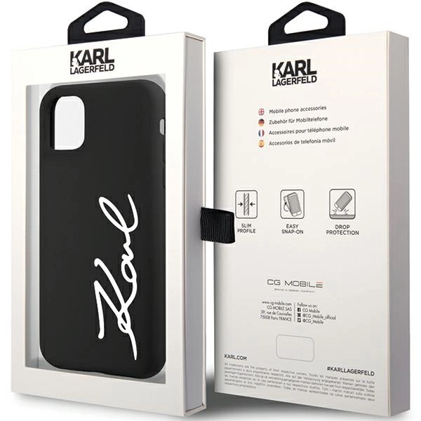 Etui Karl Lagerfeld Silicone Signature na iPhone 11 / Xr - czarne