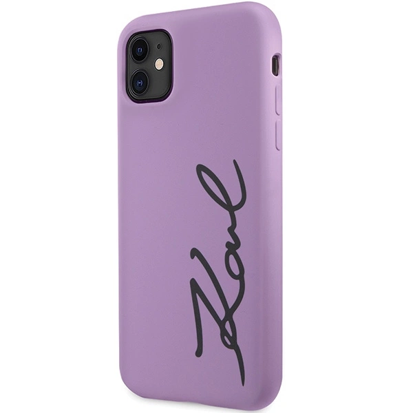 Etui Karl Lagerfeld Silicone Signature na iPhone 11 / Xr - purpurowe