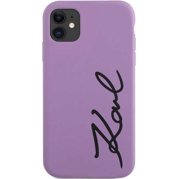 Etui Karl Lagerfeld Silicone Signature na iPhone 11 / Xr - purpurowe