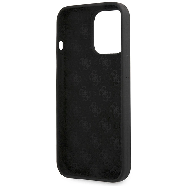 Etui Guess Silicone Script Gold Logo na iPhone 13 Pro Max - czarne