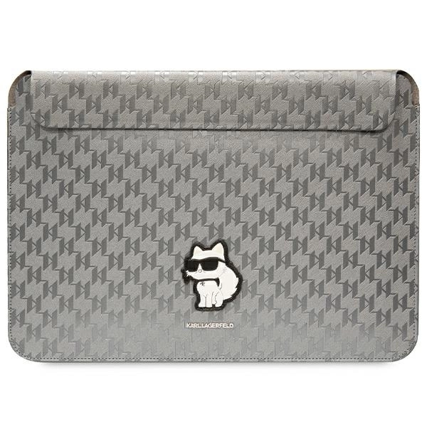 Pokrowiec Karl Lagerfeld Saffiano Monogram Choupette na laptopa 14" - srebrny