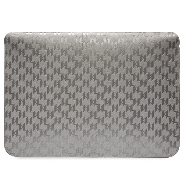 Pokrowiec Karl Lagerfeld Saffiano Monogram Ikonik na laptopa 14" - srebrny